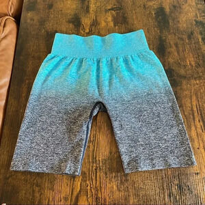 Running Girl ombre blue biker shorts
